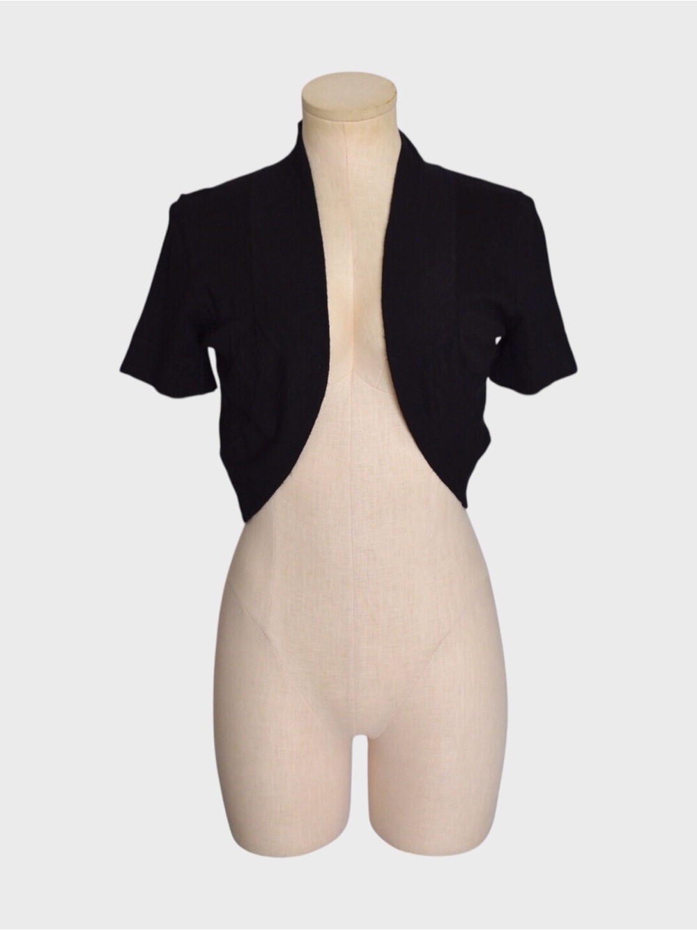 London Times Black Cropped Bolero Shrug Cardigan
